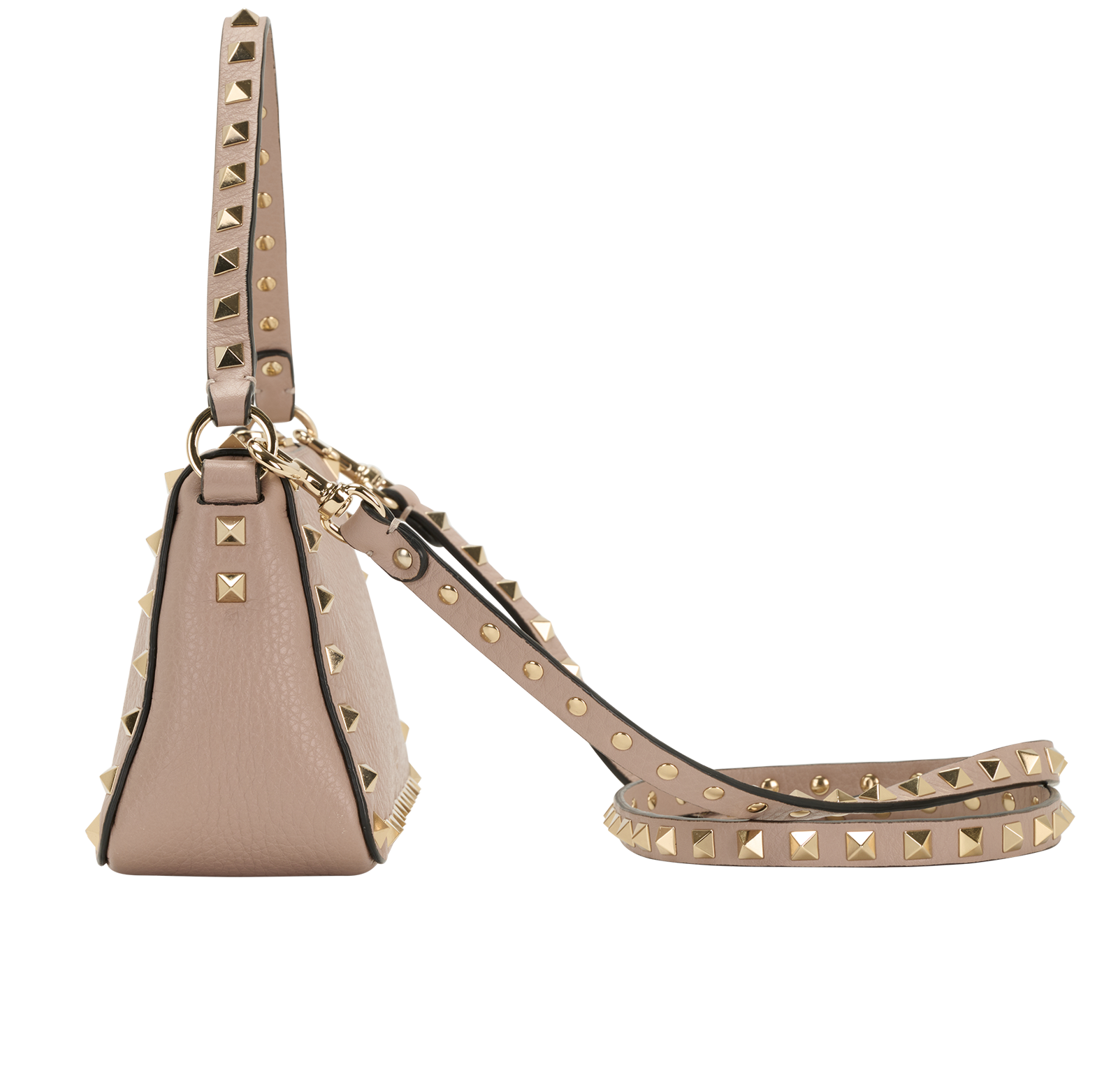 Rockstud Small Shoulder, &pound;650, Handbags, Pink, Leather, Bottom view